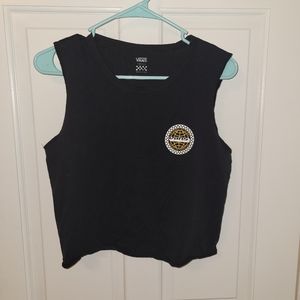 Vans women's black crop tank S